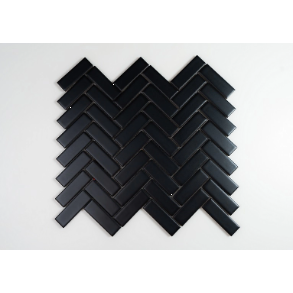 1X3 BLACK HERRINGBONE MATTE PORCELAIN MOSAIC - porcelain tile